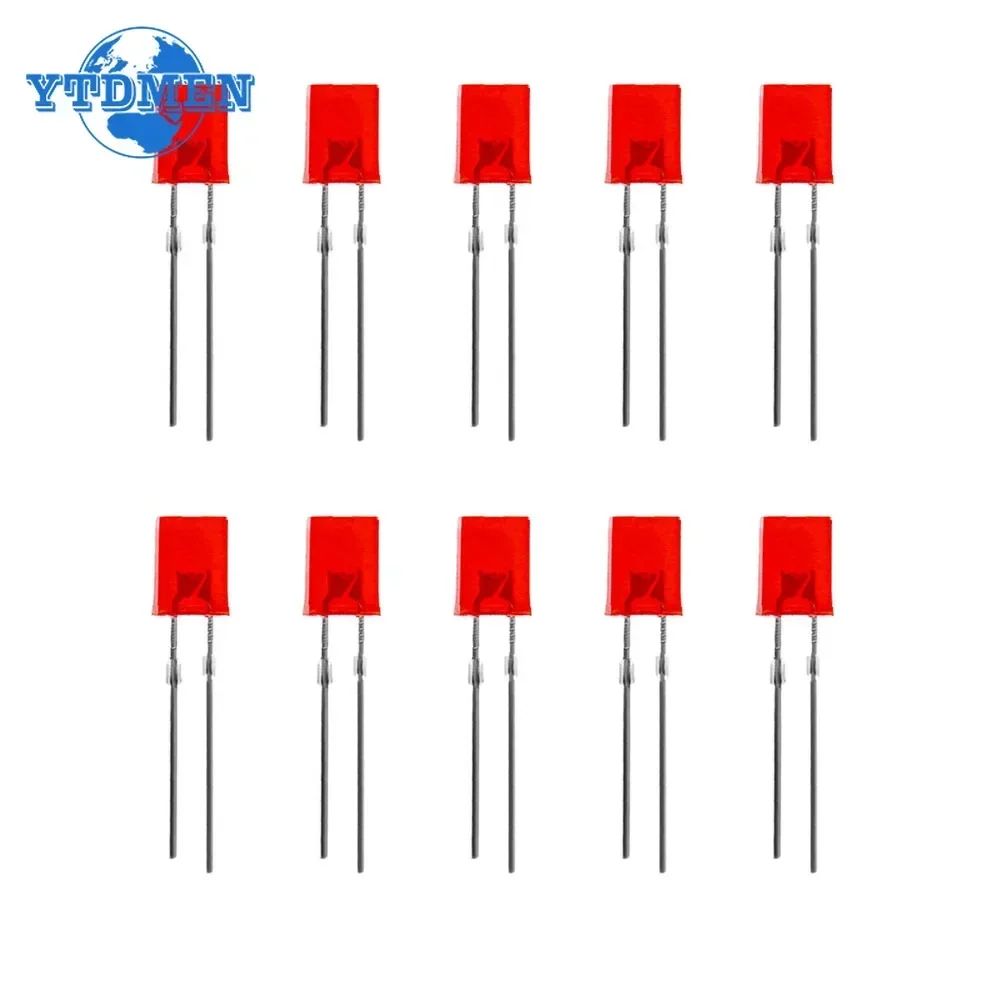 50PCS 2*5*7mm Square LED Light Emitting Diode Red Yellow Ultra Bright Led Diodes Kit for Arduino