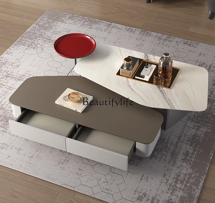 Designer Coffee Table Height Combination Creative and Slightly Luxury Advanced Modern Minimalist Marble Living Room