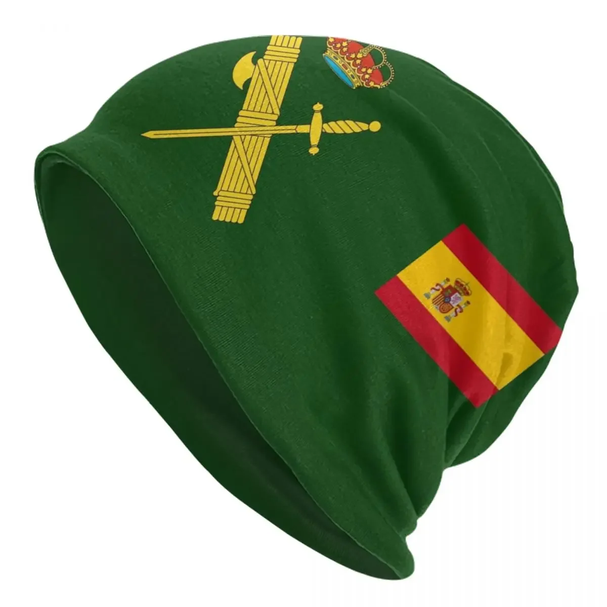 Flag Of Spain Plus Emblem Civil Guard Bonnet Hat Casual Street Skullies Beanies Hats Spanish for Men Women Spring Dual-use Caps