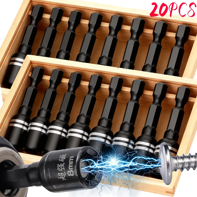 Magnetic Hexagon Nut Driver Drill Bit Wrench Electric Drill Screws Fixed Mounting Sleeve Electric Impact Bolt Handle Accessory