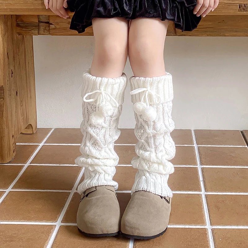 Girls Socks Spring Fall Korean Flipped Calf Sleeve Children Warm Autumn Winter Piled Socks Twisted Sock Sleeve