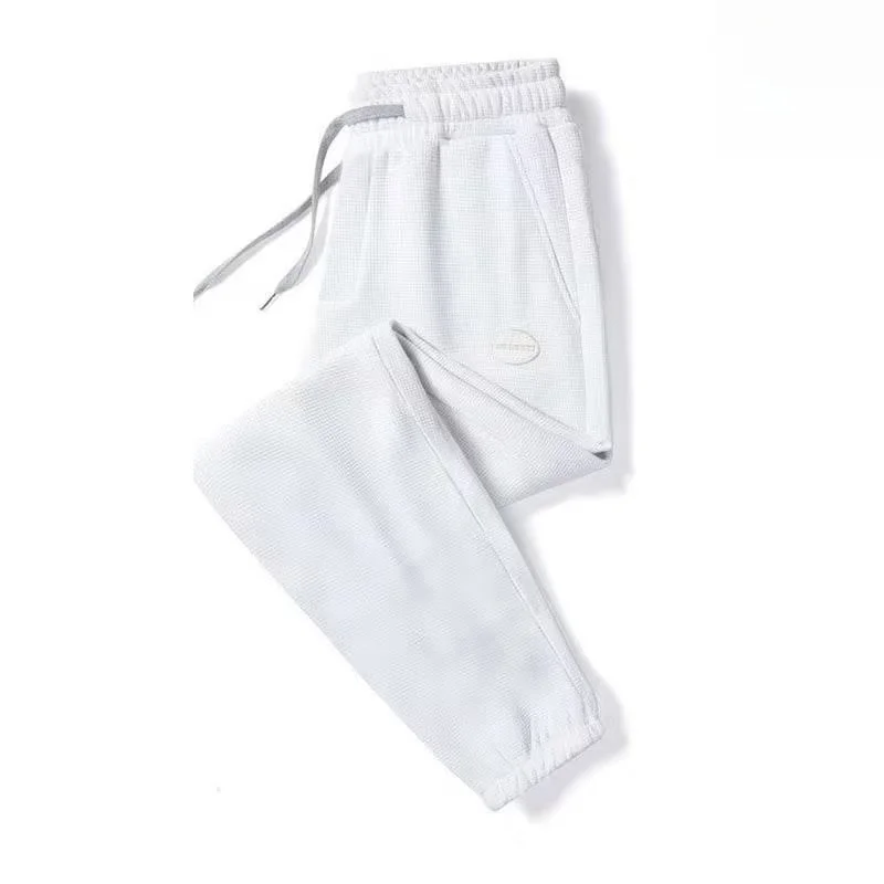 Spring Autumn Women's Sporty Loose Cuffed Casual Pants High Waist Polyester Fiber Korean Style Commute Fashion Long Trousers
