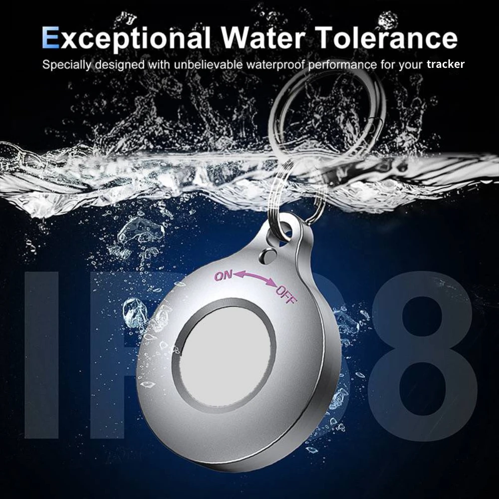 Para Airtag Case IPX8 Impermeável Keychain para Apple Air tag Holder Protetor de metal de alumínio para carteira Bagagem Gato Cão Animais de estimação