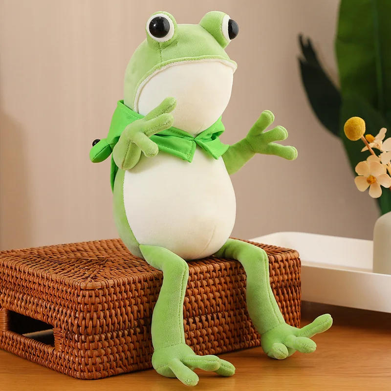 Kawaii Cloak Frog Plush Toy Soft Stuffed Animal Lovely Hat Big Eyes Anime Doll Baby Hug Pillow Children Boy Birthday Gifts