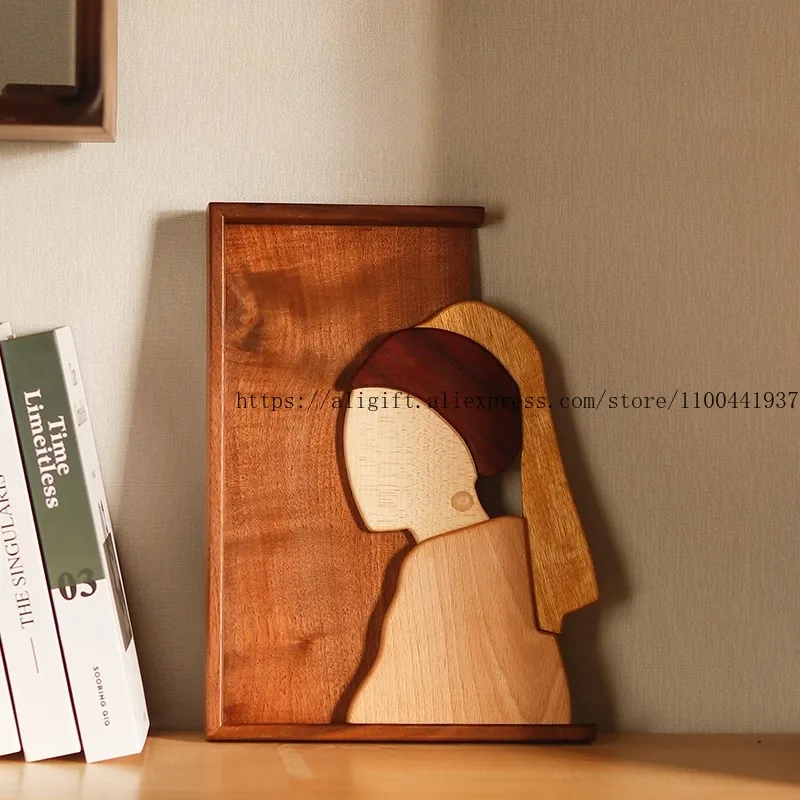 

Black Walnut Solid Wood Living Room Decorative Painting High-end Study Bedroom Creative Ornament Wood Puzzle