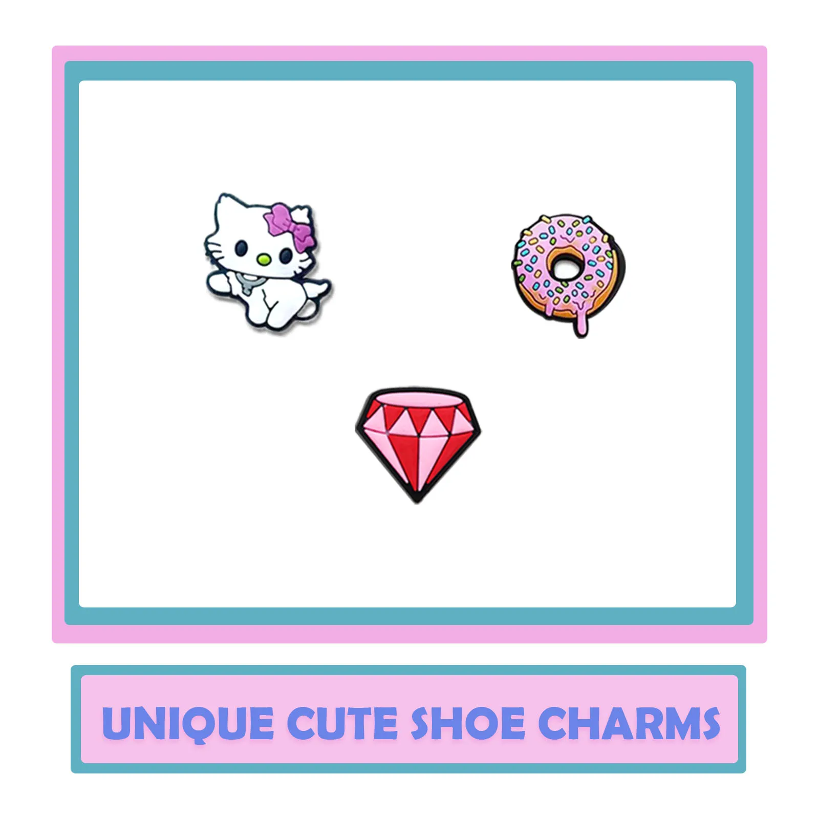 8/18/30Pcs Sanrio Kitty Series Shoe Charms For Slides Sandals, PVC Shoe Decoration Accessories For Christmas Birthday Gift image 4
