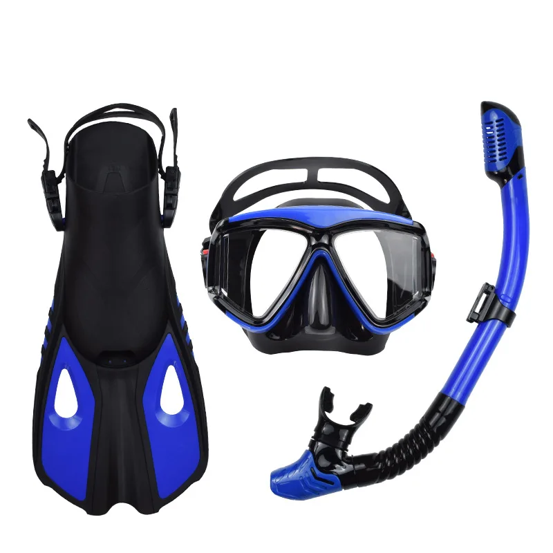 Adult Freestyle Dive Kit Anti Choking Full Dry Snorkel Dive Mask Flippers Complete Gear Swimming & Diving Aids