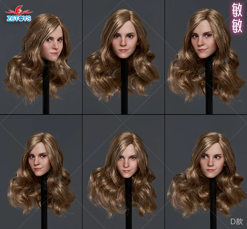 Z6TOYS ZC012 1/6 Scale Head Sculpt Simulation Beautiful Woman Movable Eyes Long Hair For 12-inch Dolls Action Figure Soldier