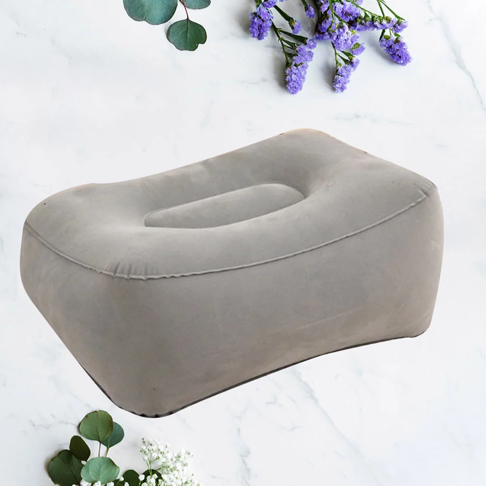 เท้าPad Inflatable Footrestสตูลเบาะท่องเที่ยวกลางแจ้ง 37*30*20 ซม.หมอนสีเทา