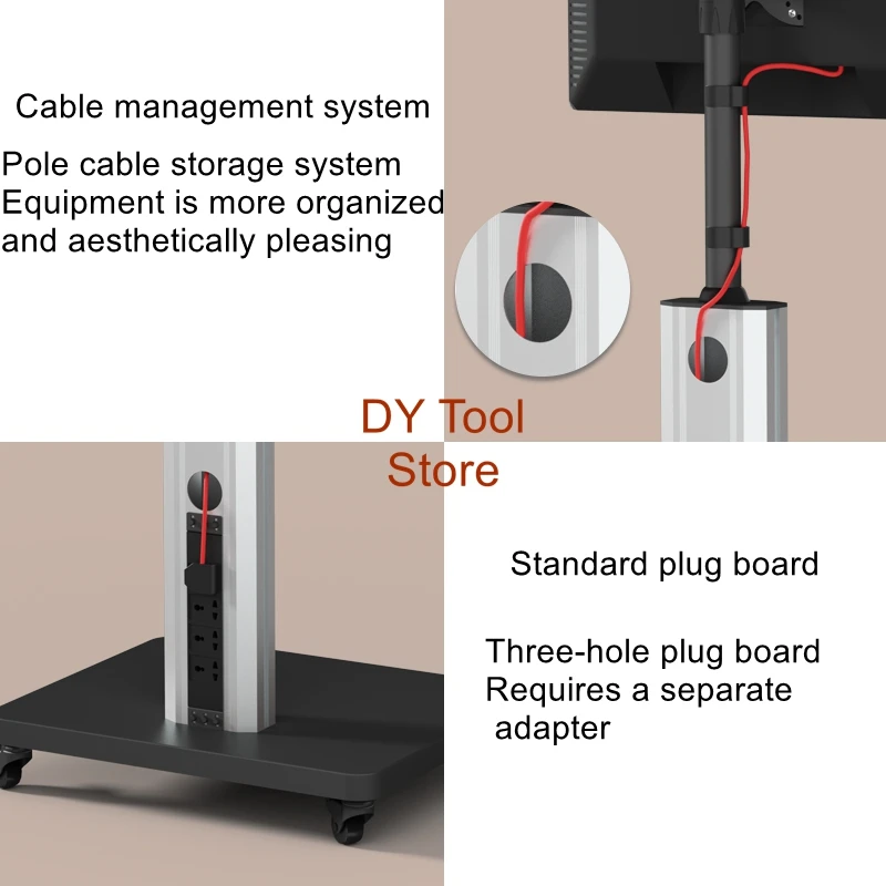 Universal hanging bracket, movable display, floor cart, adjustable floor bracket, rotating, no drilling required