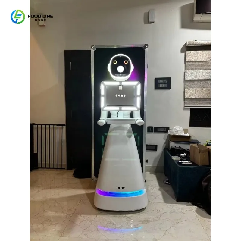 Customized  Camera Compatible 32 Inch Robot Photo Booth for Individuals Groups