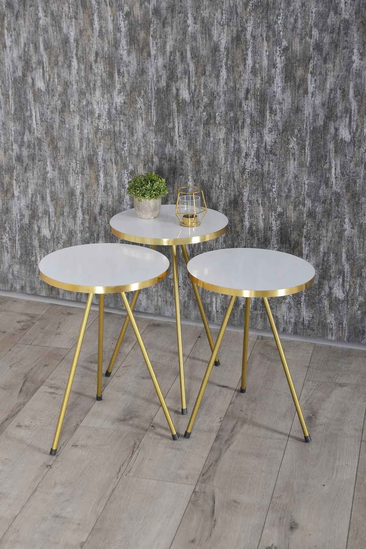 Nesting Table 3 Gold Metal Leg Bendir Gold European Coffee Table Modern Stylish Side Low Sofa Coffee Table