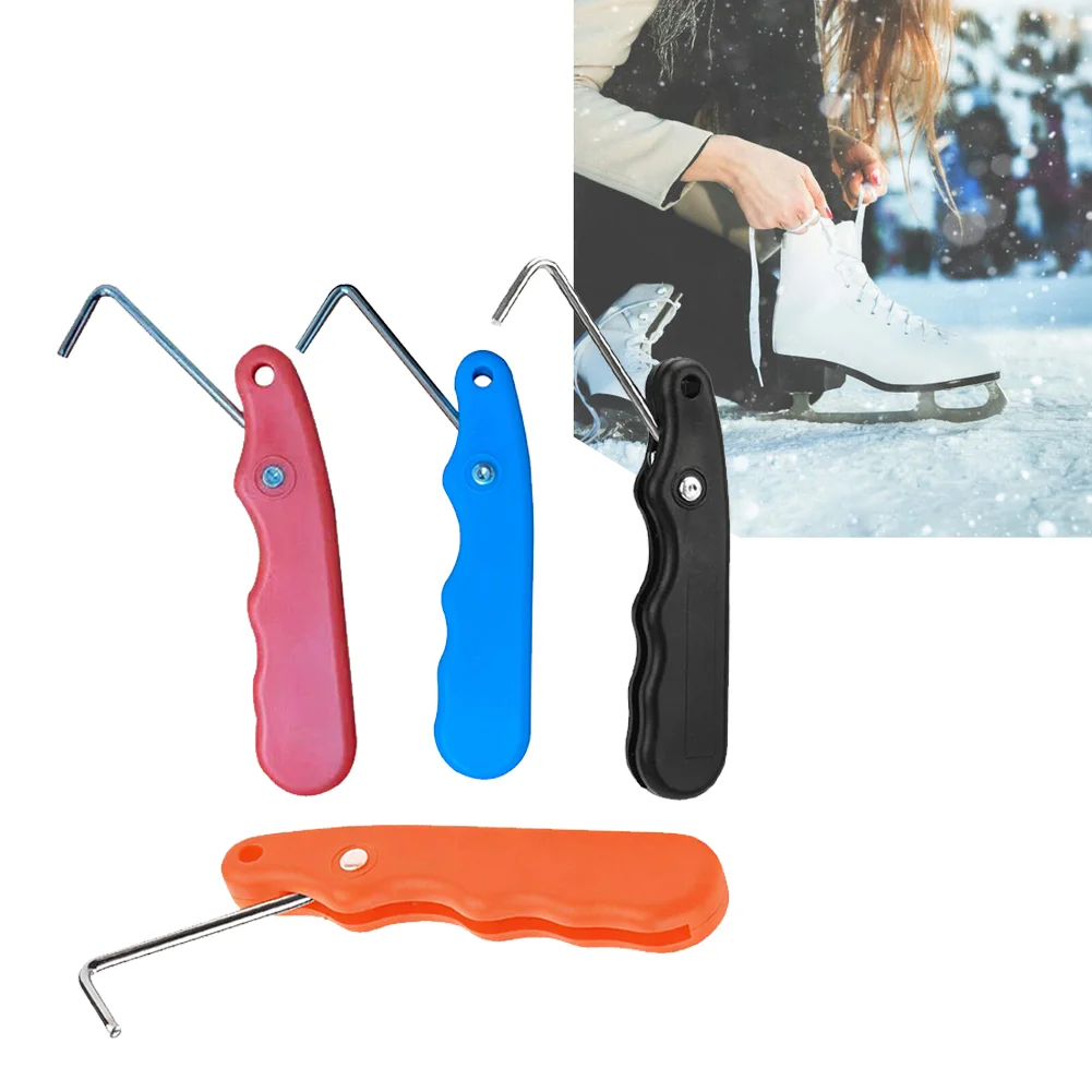 

Portable Foldable Ice Skate Lace Tightener Stainless Steel Hook Tool For Boots Sneakers Roller Skates Black Red Orange