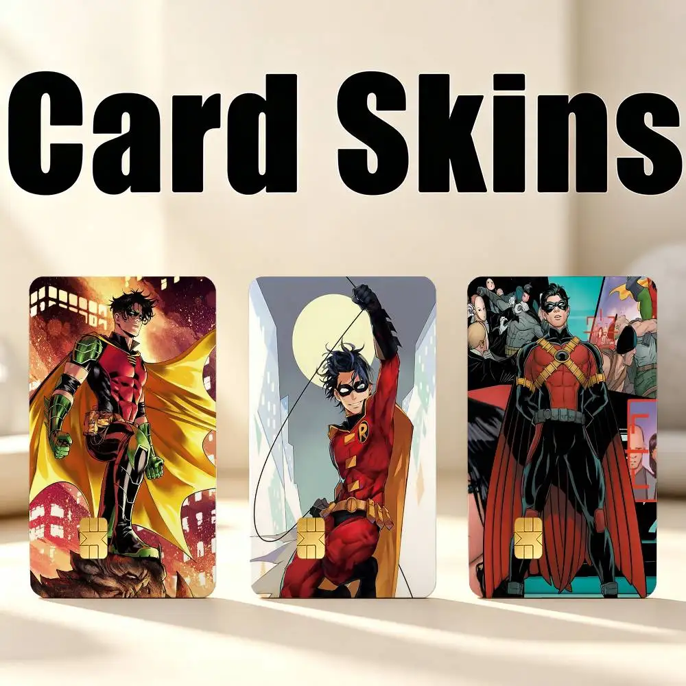 R-Robin Damian Wayne Tim drake 1Set 4Pcs Waterproof Card Skin Stickers for Credit Bus IC Cards