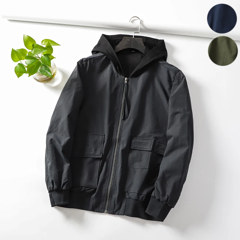 

Модная повседневная мужская куртка на осень, новая модель, с множеством карманов, в стиле рабочей одежды, с капюшоном, городская молодежная верхняя одежда на молнии