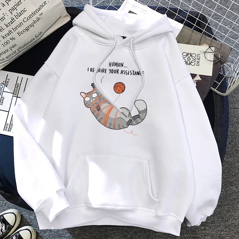 Human I Require Your Assistance Printing Man Hoodies Autumn Fleece Warm Sweatshirt Simple Oversized Hoody Oversize Mens Clothes