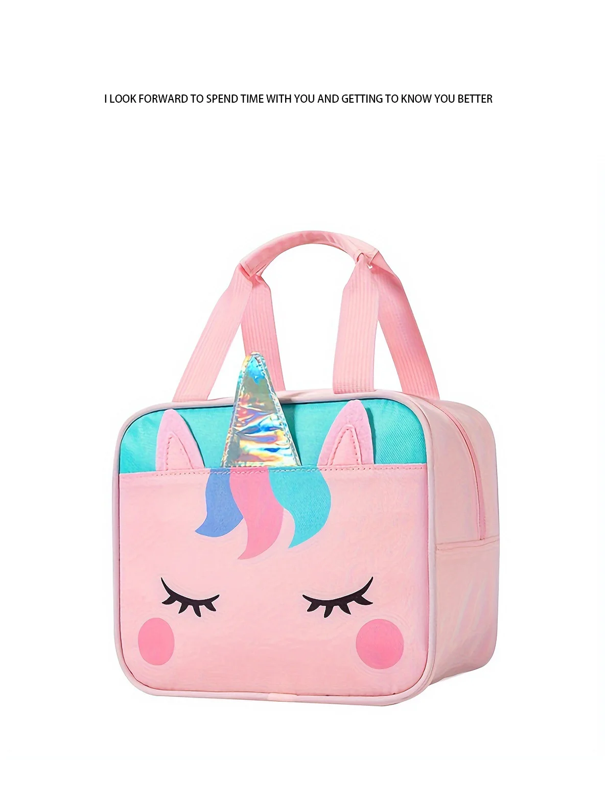 만화 귀여운 소녀 하트 유니콘 도시락 가방 귀여운 공룡 통근용 휴대용 옥스포드 천 보온 가방