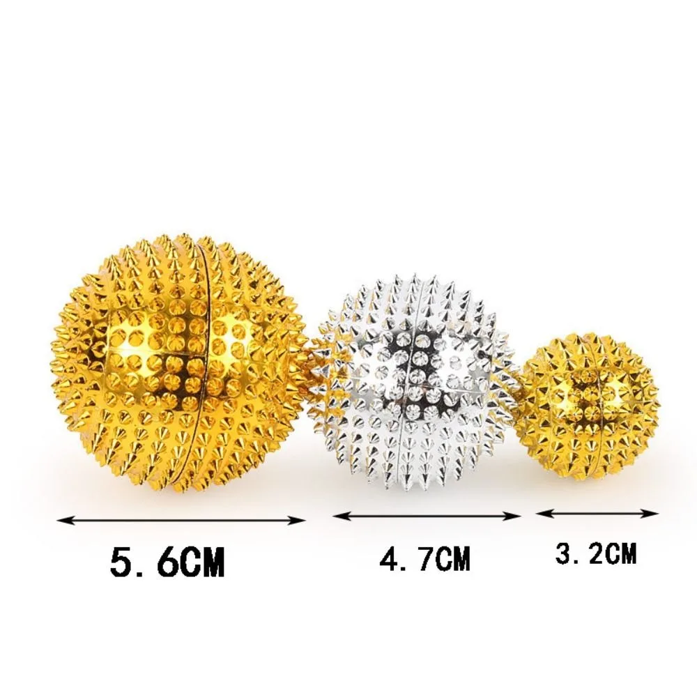 2Pcs ABS Hard Material Magnetic Massage Ball Spiky Surface Built-in Magnet Fitness Therapy Ball Spiky Hand Roller view 6