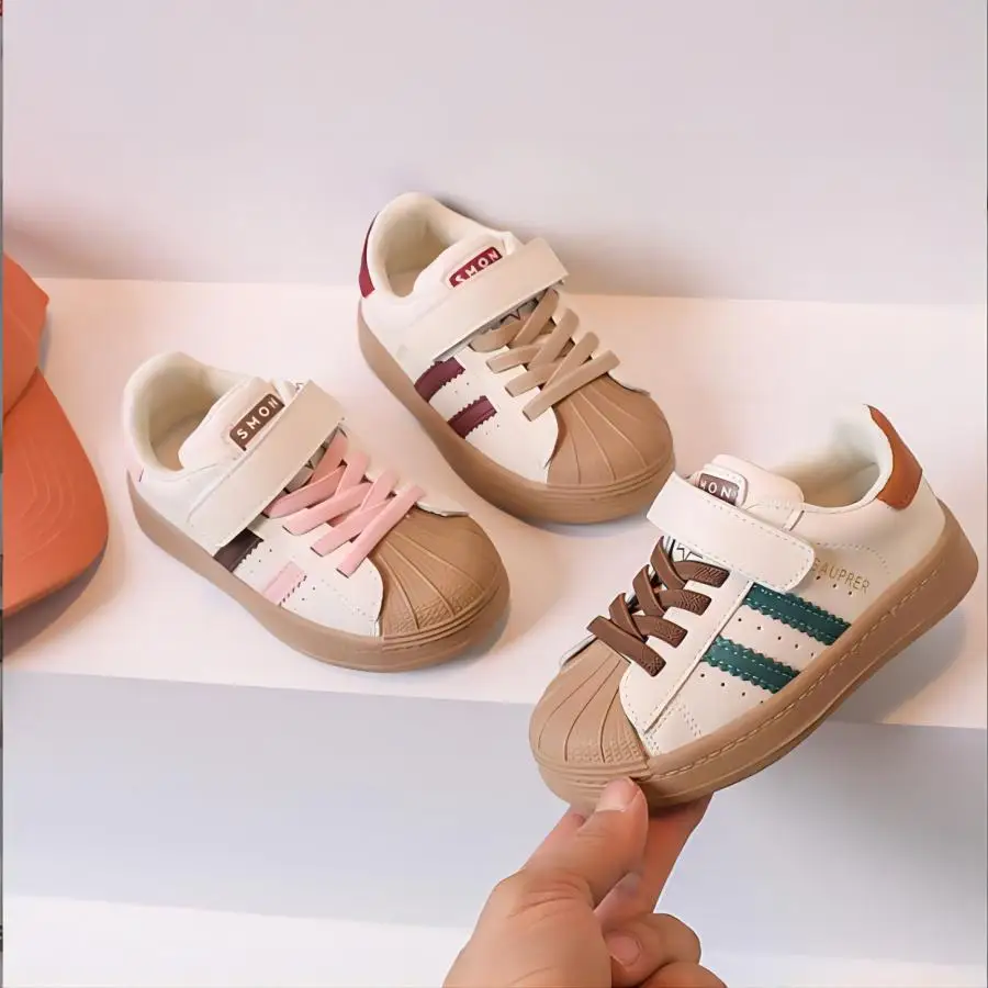 Baby Shoes With Soft Soles1-3 Year Old Boys Fashionable Shell Top Board Shoes Girls Toddler Spring Autumn Casual Sports Shoes