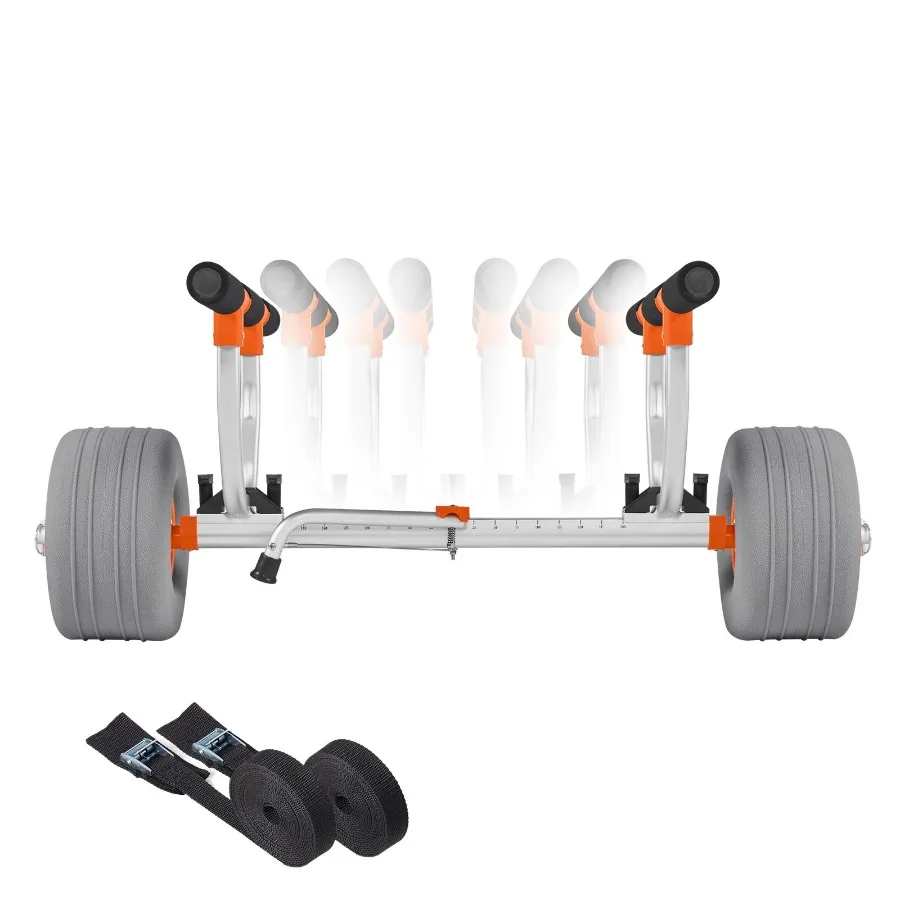 

Тележка для перевозки каяков и каноэ, грузоподъемность 350 фунтов, 12-дюймовые надувные полиуретановые шины, черная, быстрая сборка/разборка.