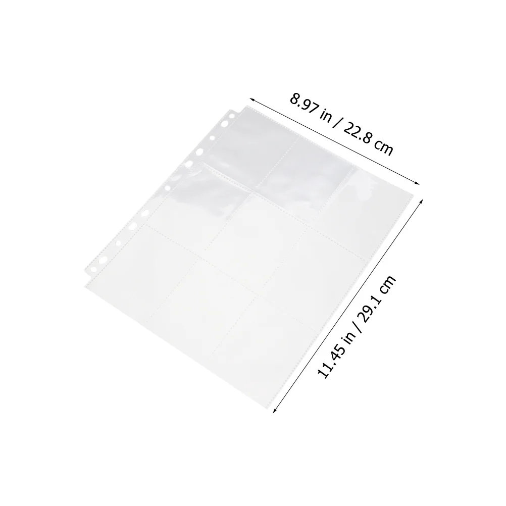 

50 Sheets Card Sleeve Pages Clear Photo Album Page Plastic Photo Slots Pocket Binder Pockets