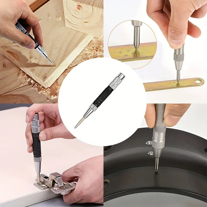 1PC Automatic Center Punch Center Hole Punch Machinists Carpenters Tool Wood Press Dent Marker Woodwork Tool Drill Bit