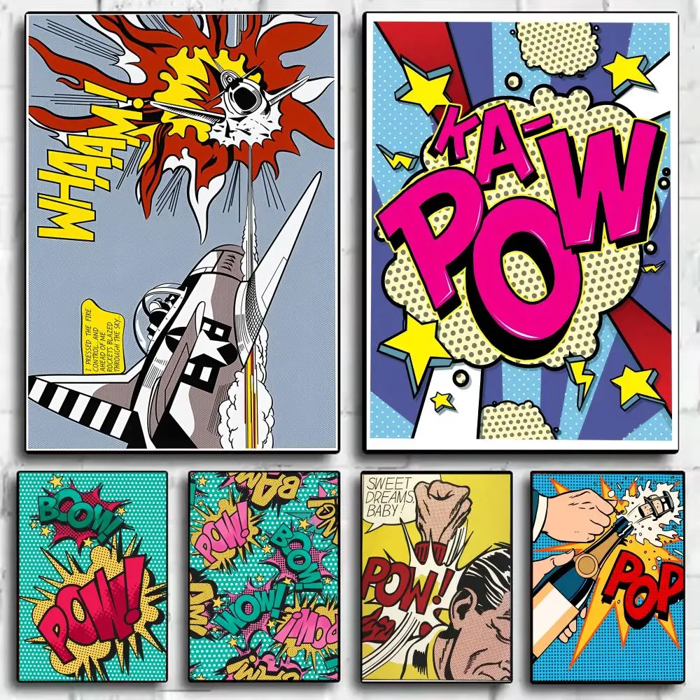 

Roy Lichtenstein Pop Art Poster Home Living Bed Room Bar Hallway Sticky Wall Art Printing Waterproof Aesthetic Decor