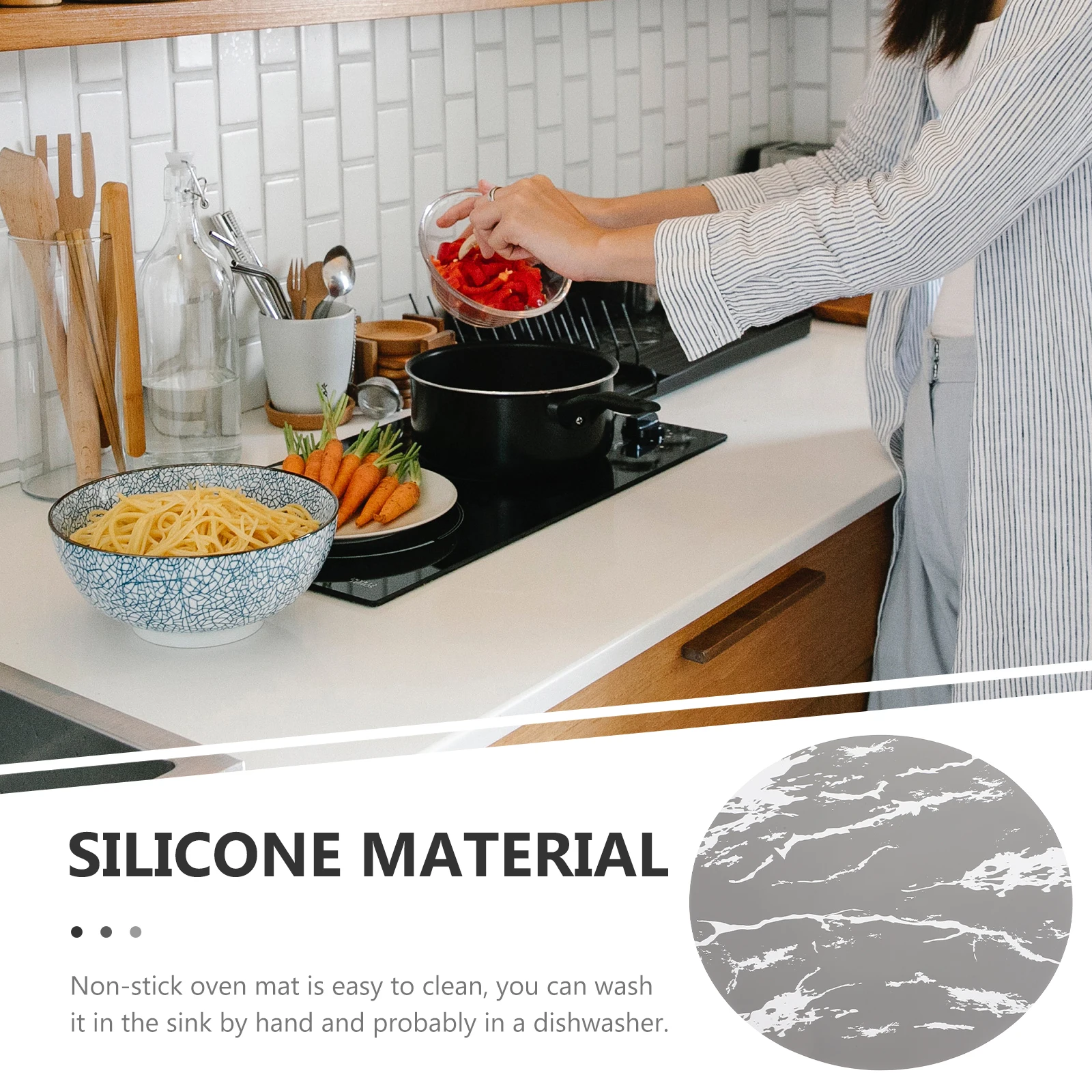 

Silicone Microwave Mat Heat-Resistant Multi-Purpose Countertop Protector Oil-Proof Wear-Resistant Kitchen Stove Mat For