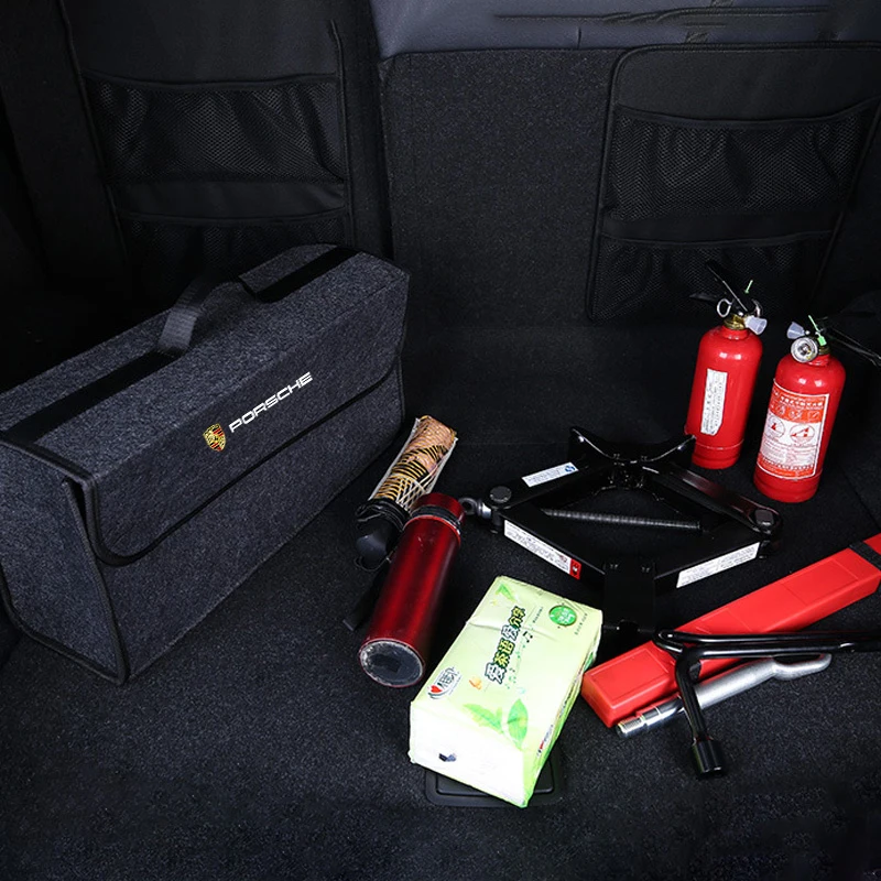 Car Organizer Bag Storage Tool Trunk Boot Car Emblem For Porsche 911 Cayenne Panamera Macan Boxster 918 919 Pajun 917 Taycan 718