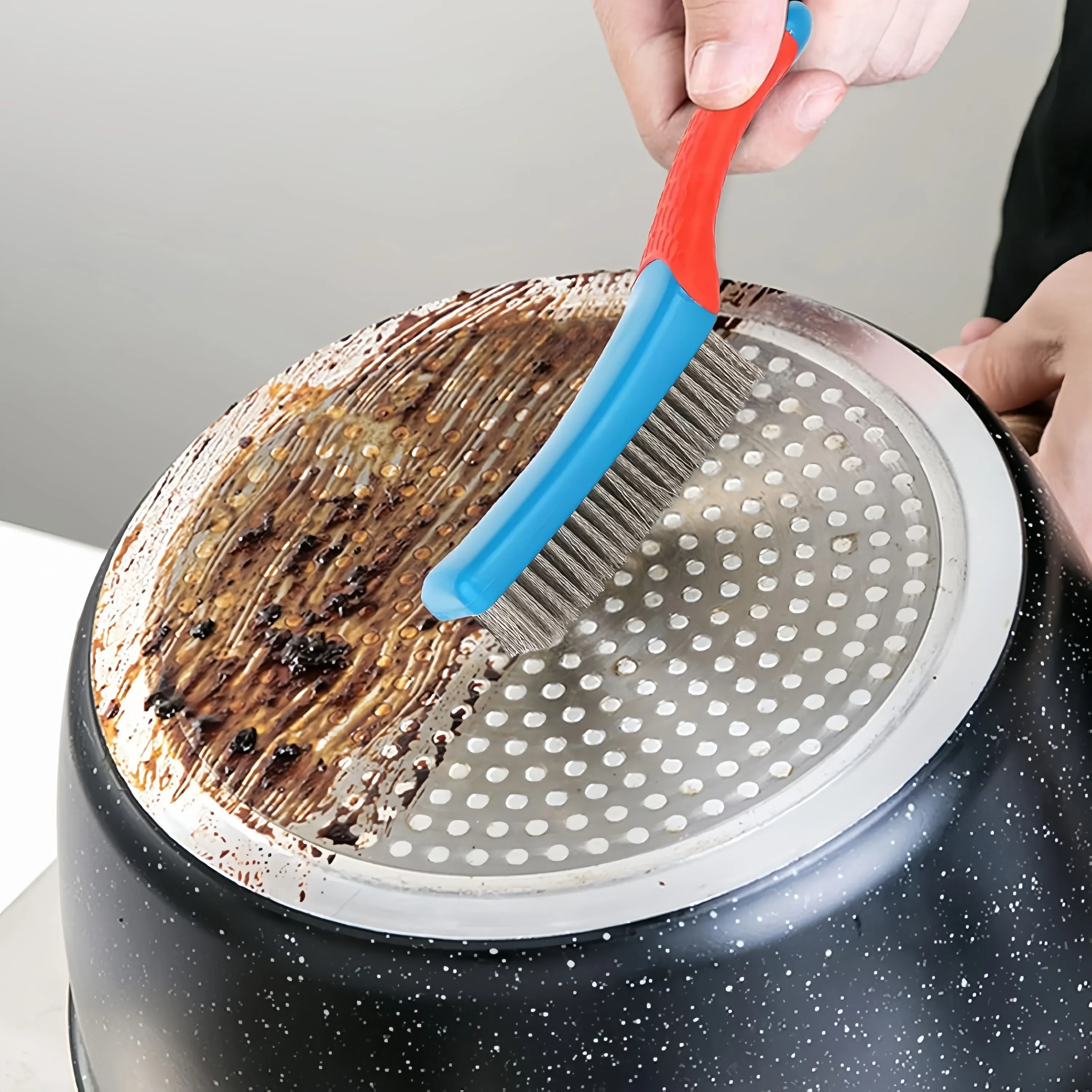 

Stainless Steel Wire Brush, Heavy-duty for Rust Dirt Paint Removal Multi-purpose Cleaning Tool