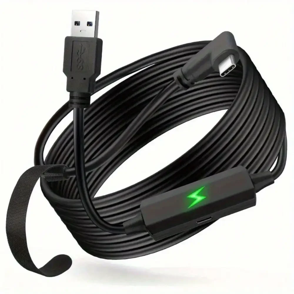 

18W Fast Charging VR Oculus Link Cable with 16ft Separate Charging Port USB 3.0 Type A to C Cable Accessories for VR Headset