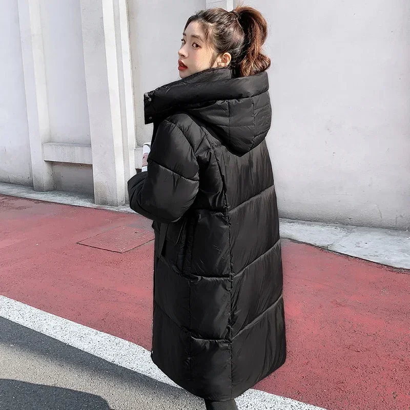 Winter Jacket for Women 2024 New Thicken Warm Hooded Snow Wear Overcoat Woman Loose Long Parka Female Cotton Padded Coat Outwear