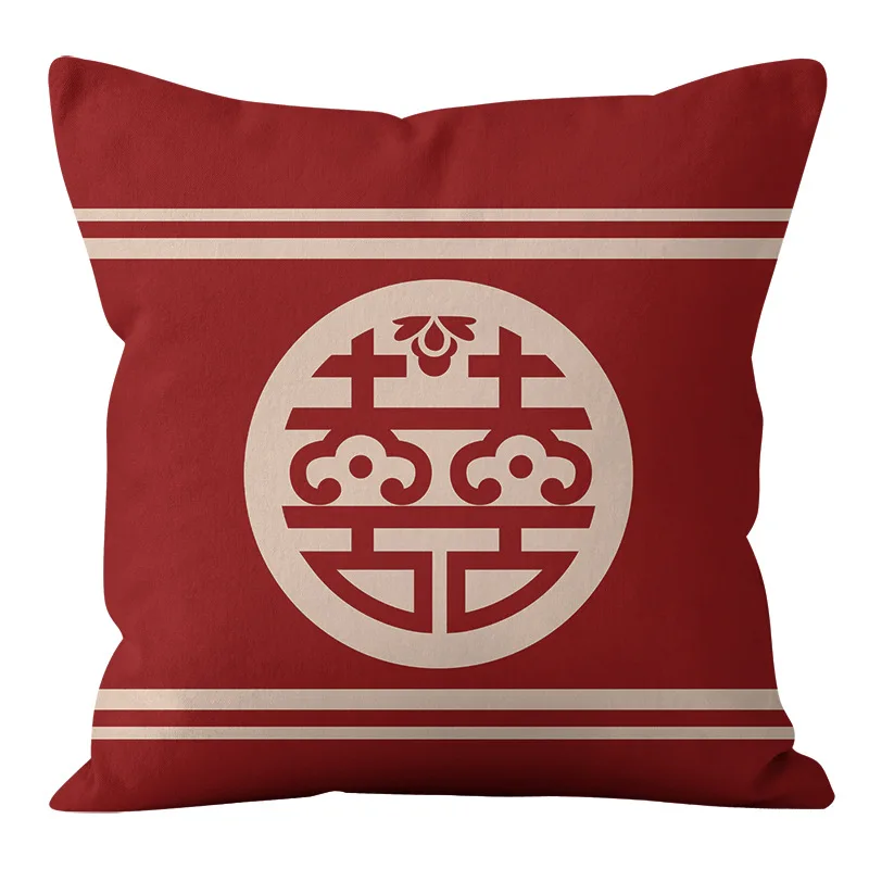 Wedding celebration patterns throw pillow cover with short plush print living room sofa decoration cushion cover pillow covers