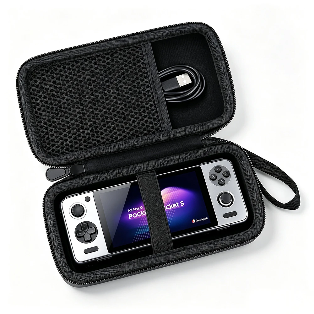 Harte EVA-Tragetasche für AYANEO Pocket S2/S2 Pro Handheld Retro-Spielkonsole, Zubehör, Aufbewahrung, stoßfeste Tasche – (nur Tasche)