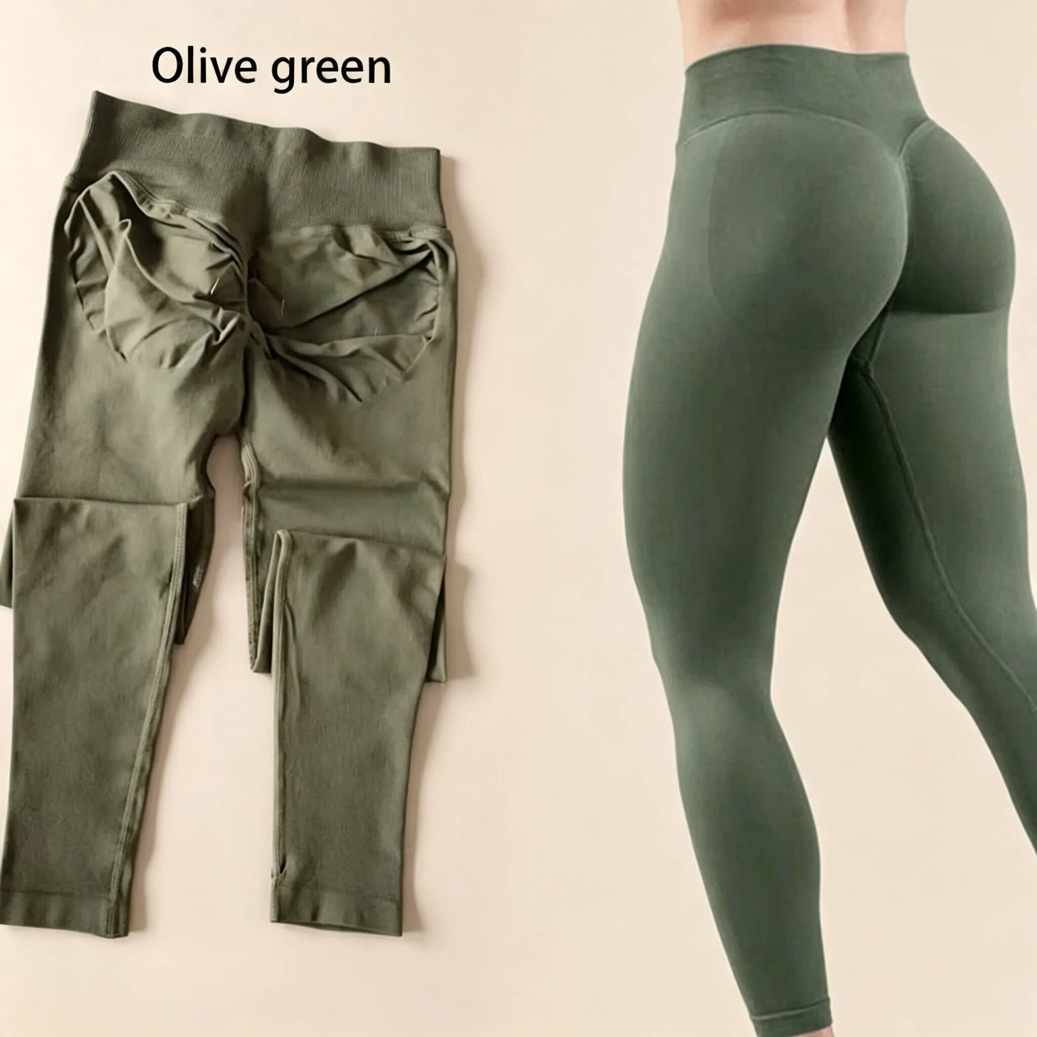 Dneyf 1D-3Y-2F Nahtlose Yoga-Leggings mit Po-Lifting-Effekt für Damen, hohe Taille, hohe Dehnbarkeit, schnelltrocknend, ideal zum Training, Laufen, für das Fitnessstudio und als lange Sporthose. – Detail 13