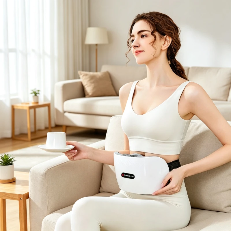 Abdominal Massager Kneading Heating 3 Temperature Levels Bidirectional Rotation for Waist Belly Home Relaxation Use 복부 마사지기
