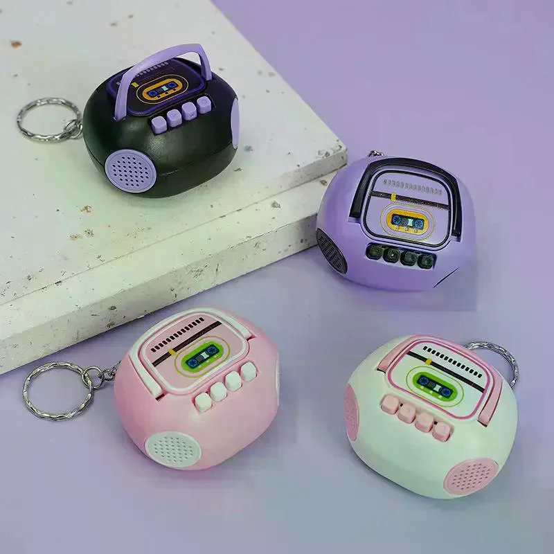 Mini Retro Recorder Keychain With Recording Playback Function For Bag Decoration Birthday Gifts For Kids Teens Friends