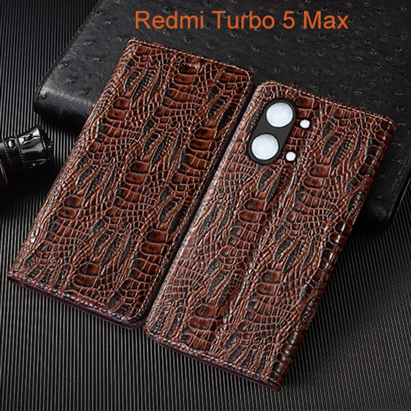 

Dragon Claw Genuine Leather Flip Case For Xiaomi Redmi Turbo 5 Max Phone Cover Card Cases Scratch Proof