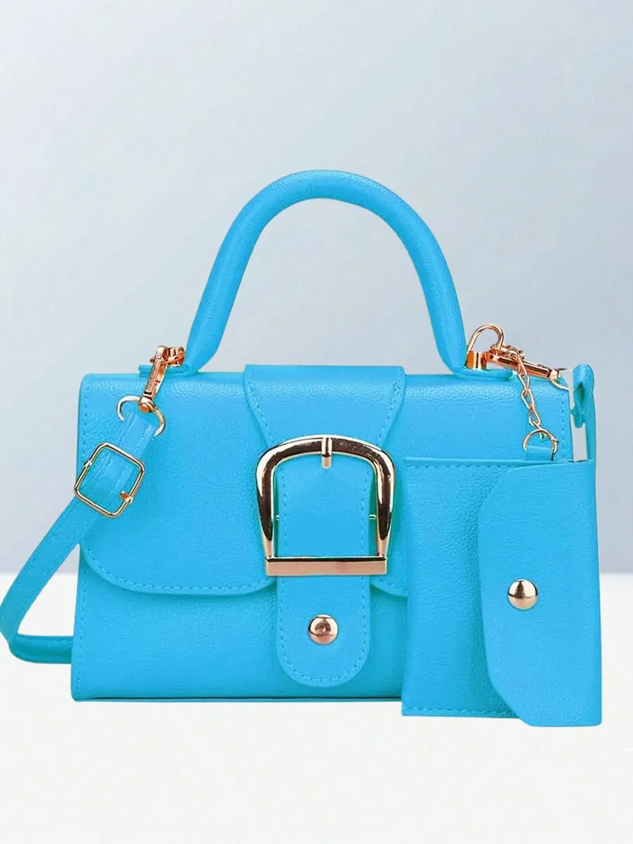 حقيبة كتف نسائية من جلد البولي يوريثان بإبزيم رفرف حقيبة كروس حقيبة يد عصرية رائعة وأنيقة مناسبة للاستخدام اليومي #6