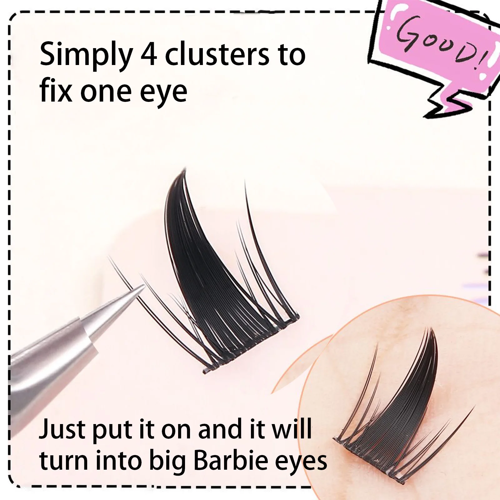 Petits cils de sécurité Cosplay Lolita, extension de faux cils, nickel é japonais, doux, outils de maquillage pour les yeux, 88 pièces