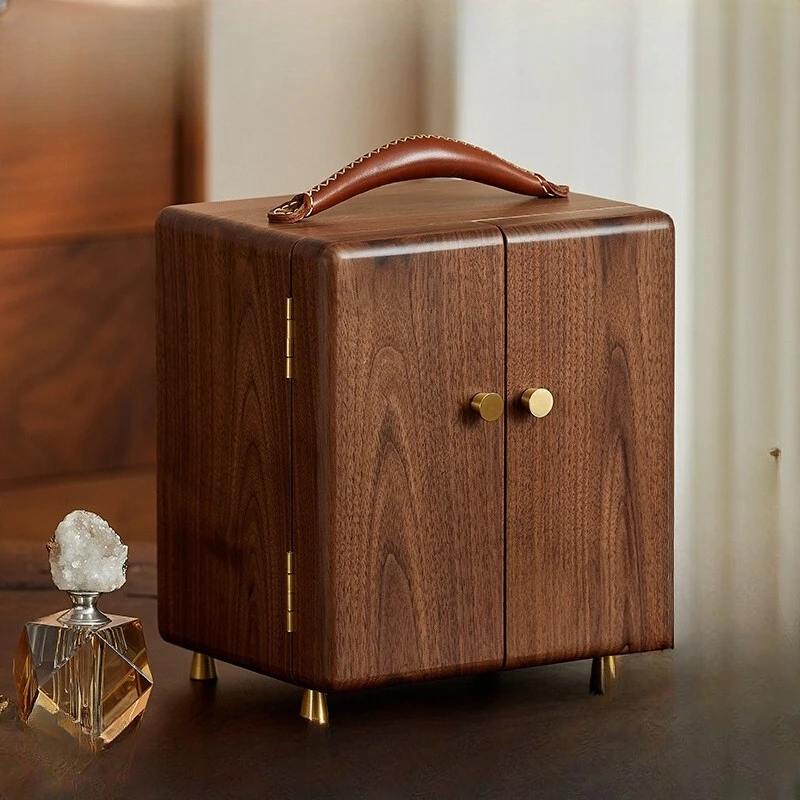Solid wood jewelry box large capacity earrings earrings necklace jewelry storage anti-oxidation