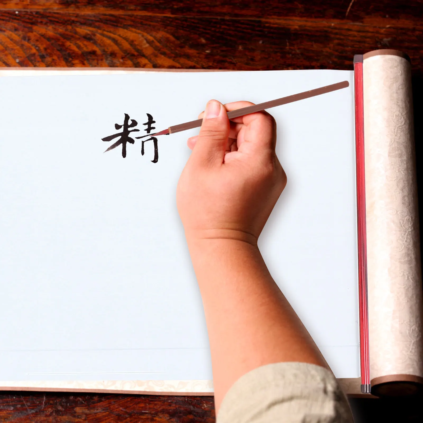 

2Pcs Professional Calligraphy Scroll Paper Water Absorbing Practice Cloth for Kanji Brush Handwriting Sumi Painting Living Room
