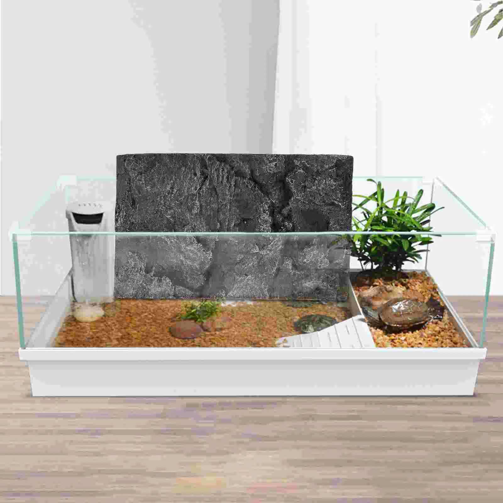 

Reptile Tank Decoration 3D PU Material Background Board 63x1cm Stylish Terrarium Decor Not Fade Reptile Box Display