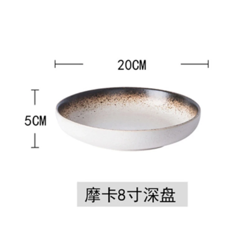 Japanese minimalist tableware ceramic dishes creative salad dishes deep disc household dishes online celebrity plate.