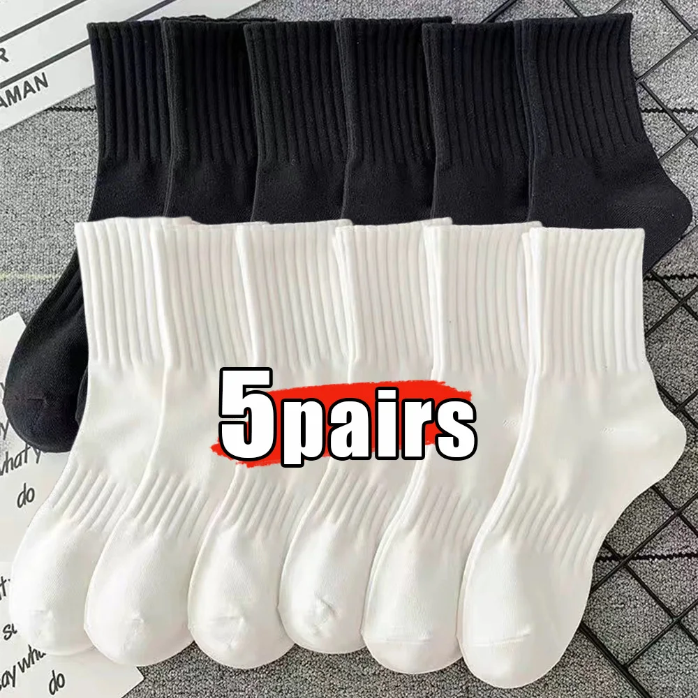 Solid Color Cotton Socks Unisex Men Women Soft Breathable High Quality Sport Socks Spring Summer Male Business Mid-tube Sock