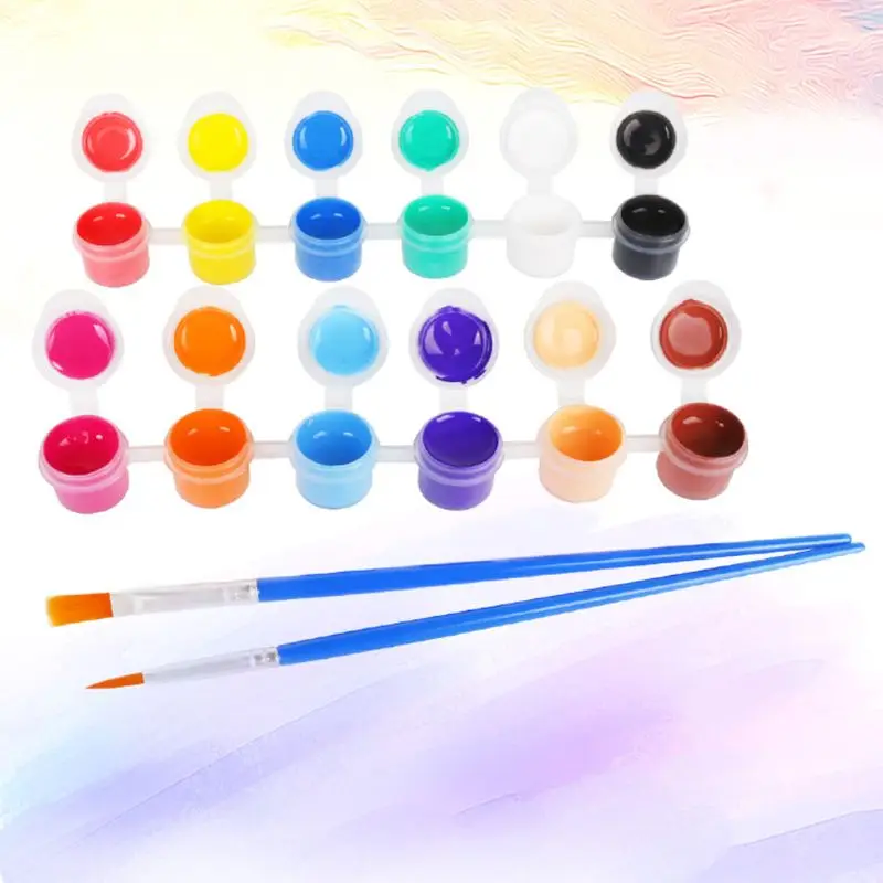 12 Màu Sơn Acrylic Bộ Bàn Chải Thủ Công DIY Nghệ Thuật Tiếp Liệu Lý Tưởng Cho Nghệ Thuật Tường Màu Nước Gouache