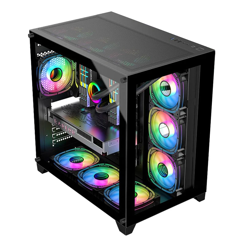

R Gamer PC Case Accessories Gabinete Gamer Central Processor Case Medium Tower Gaming Case ATX with Side Panel Window