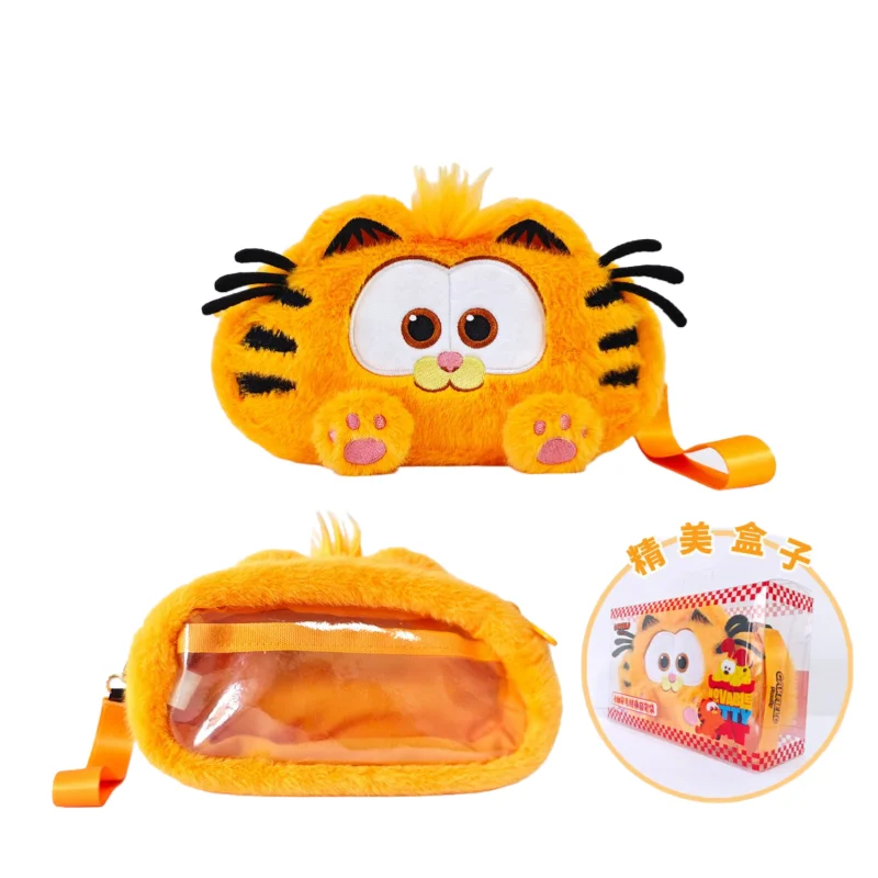 

Гарфилд, милая плюшевая игрушка, пенал, прозрачное окно, видимость, сумка для хранения котенка, студенческие канцелярские принадлежности, пушистая сумка-карандаш, подарок