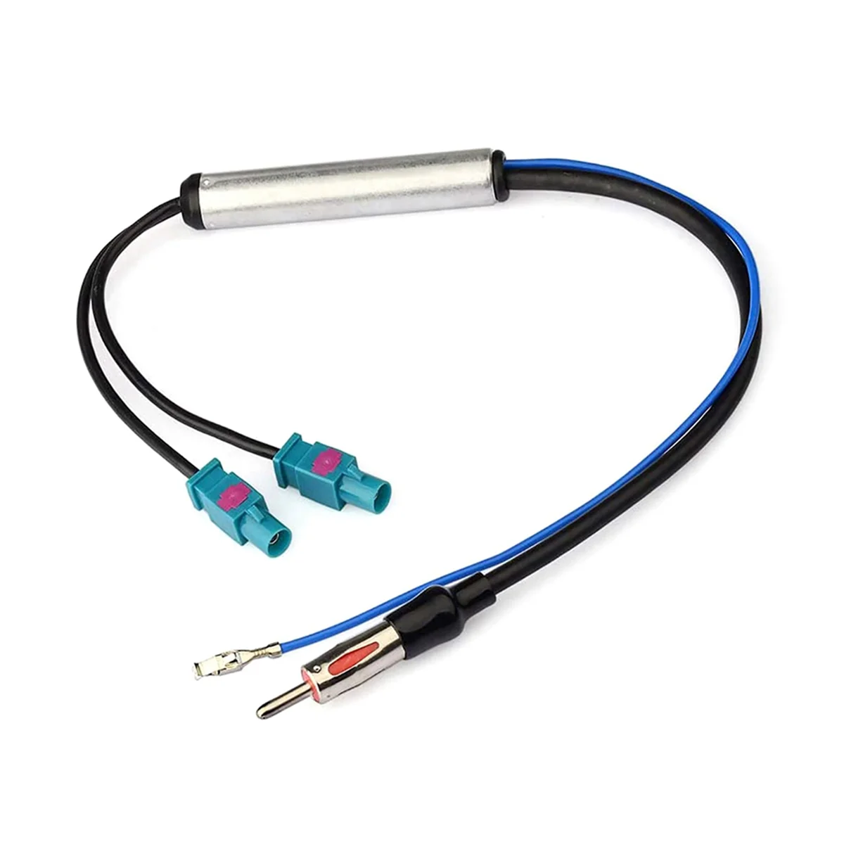 Adaptador de antena de rádio automotivo para adaptador audi am/fm cabo de áudio duplo fakra-din adaptador conversor de reforço d