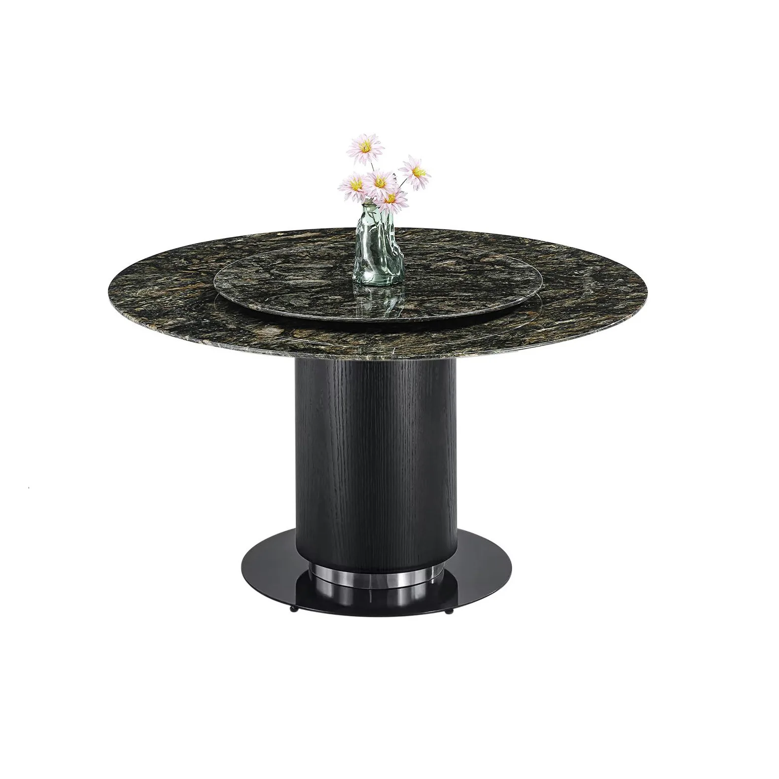 Luxury stone dining table modern simple high-end marble villa home rectangular dining table and chairs